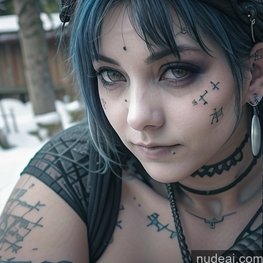 ai nude image of arafed woman with blue hair and piercings posing for a picture pics of Close-up View Gothic Punk Girl Spread_legs, Pussy, Split_legs Busty Perfect Boobs Spreading Legs Milf Nude Snow Tattoos Blue Hair Cyberpunk Graphics Chubby Fat