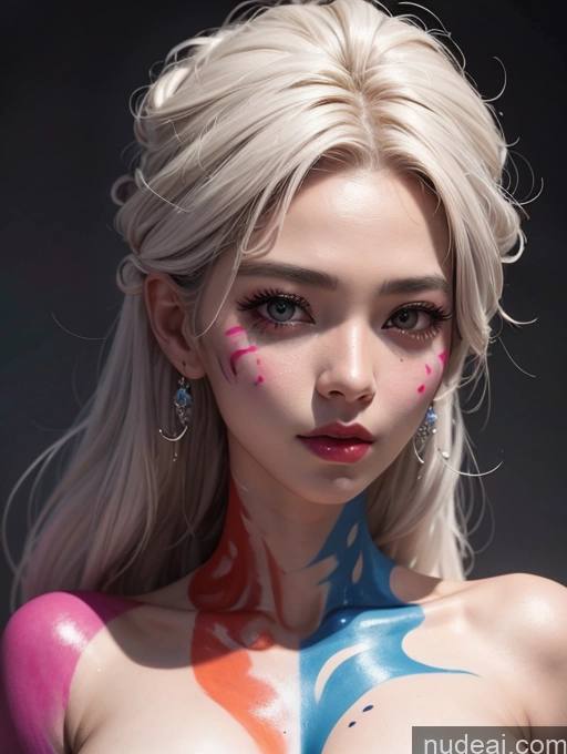 ai nude image of a close up of a woman with a body painted like a mermaid pics of Korean Perfect Boobs Bodypaint