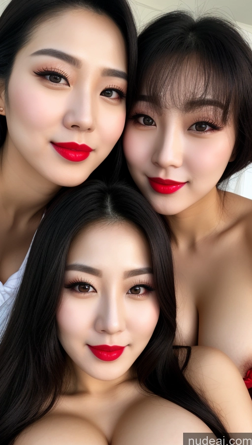 related ai porn images free for Woman Huge Boobs Beautiful Lipstick Fairer Skin 30s Happy Seductive Black Hair Slicked Korean Devil Close-up View Bright Lighting Two