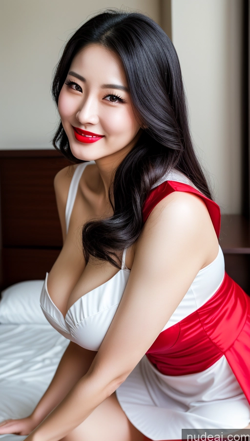 related ai porn images free for Woman Huge Boobs Beautiful Lipstick Fairer Skin 30s Happy Seductive Black Hair Slicked Korean Devil Bright Lighting Two Front View Maid