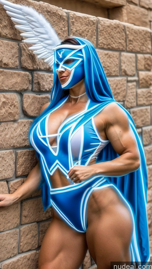 related ai porn images free for Israel Superhero Perfect Boobs Neon Lights Clothes: Blue Bodybuilder Angel