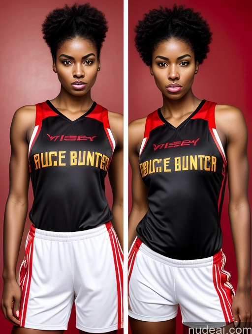 ai nude image of two women in basketball uniforms posing for a picture pics of Woman Skinny Small Ass Small Tits Lipstick 18 African Pubic Hair Angry Bobcut Basketball