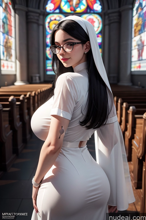 related ai porn images free for Woman Several Huge Boobs Glasses Tattoos Big Ass 20s Happy Black Hair Hair Tied Up White 3d Church Nun Transparent Detailed