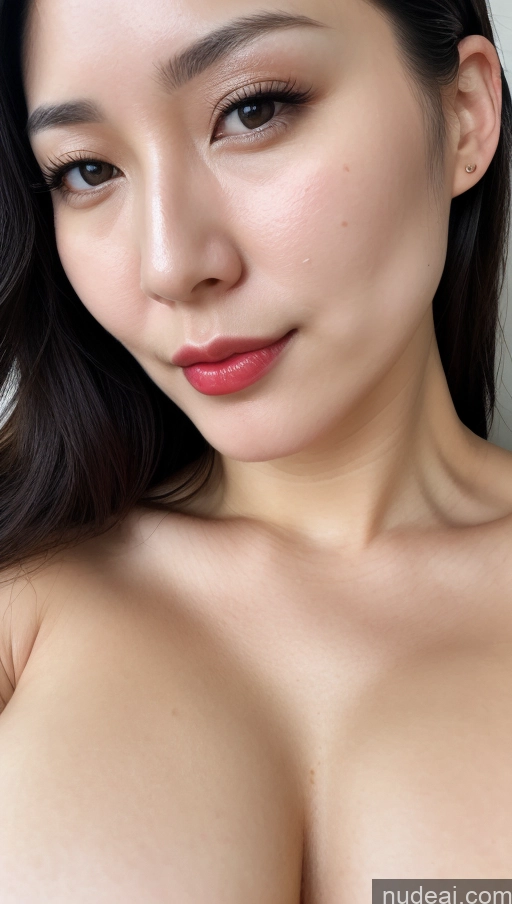 related ai porn images free for Woman One Huge Boobs Beautiful Lipstick Fairer Skin 30s Black Hair Slicked Korean Close-up View Detailed Simple