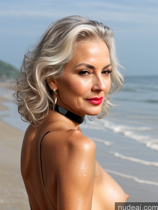 ai nude image of blond woman with big breast posing on the beach with a pink lip pics of Small Tits 80s Seductive Nude Milf Beautiful Sunglasses Small Ass Oiled Body German One Tanned Skin Pouting Lips Sexy Face White Hair Curly Hair Beach Close-up View Choker