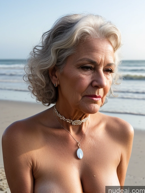 ai nude image of nude woman with large breast on beach with ocean in background pics of Small Tits 80s Seductive Nude Milf Beautiful Small Ass Oiled Body German One Tanned Skin Pouting Lips White Hair Curly Hair Beach Choker Perfect Boobs Front View