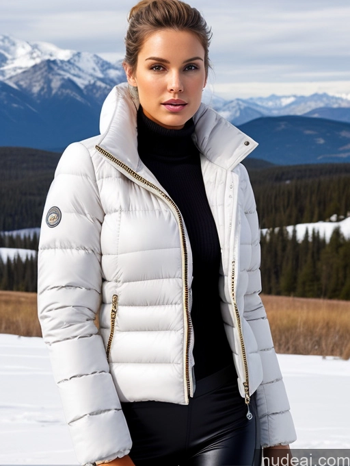 Perfect Body Perfect Boobs White Looking At Sky Down Jacket, Fashionable Style