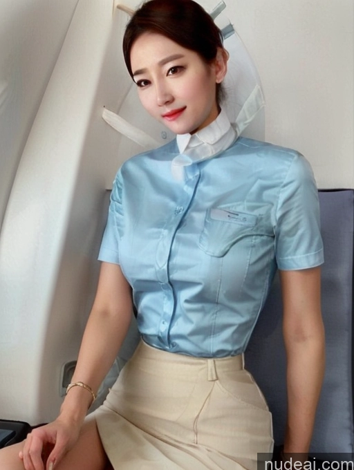 Perfect Body Perfect Boobs White Stewardess Uniform