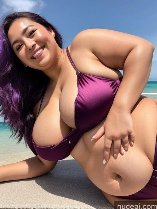 related ai porn images free for Woman One Busty Huge Boobs Perfect Boobs Beautiful Small Ass Thick Chubby Fat Perfect Body 30s Happy Purple Hair Indonesian Close-up View One Piece Swimsuit Satin