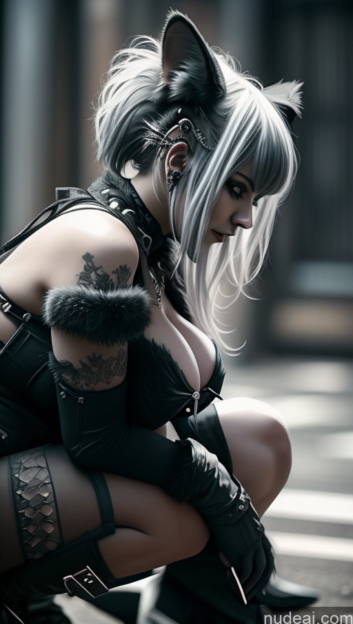 related ai porn images free for Dangerous Beast Cosplay Perfect Boobs Busty Close-up View Two Gothic Punk Girl Huge Boobs Squatting