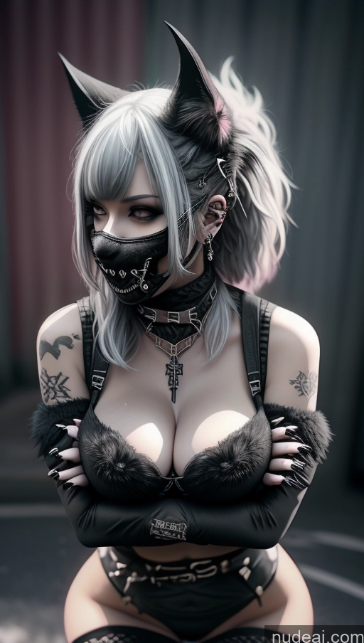 related ai porn images free for Dangerous Beast Cosplay Perfect Boobs Busty Close-up View Two Gothic Punk Girl Spread Pussy Huge Boobs