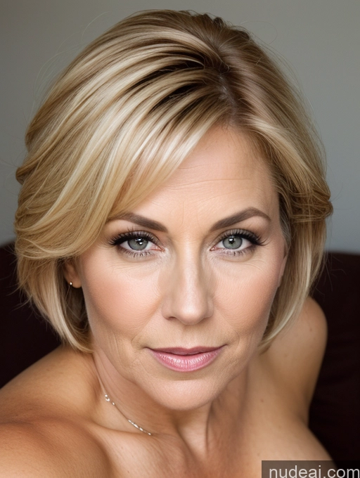 related ai porn images free for Close-up View Bending Over Seductive Serious Sad Sexy Face Laughing Busty Perfect Boobs Blonde Bobcut 40s Milf