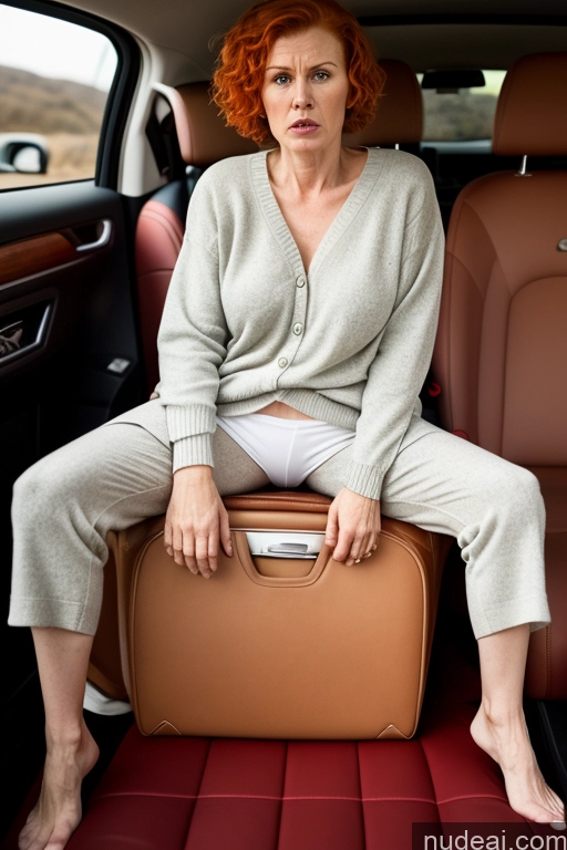 ai nude image of woman sitting on a suitcase in the back of a car pics of Fairer Skin Ginger Milf Skinny Small Tits Small Ass Short 18 Angry Pixie Irish Car Sweater Pajamas