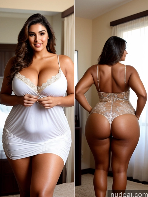 ai nude image of araffes in a white dress and a woman in a white dress pics of Miss Universe Model Huge Boobs Big Ass Abs Thick Chubby Big Hips Sexy Face Indian Nightgown