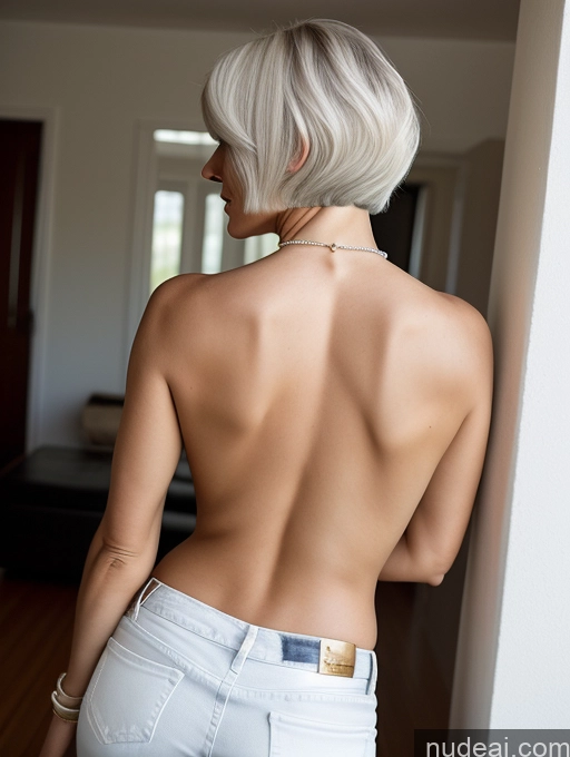 related ai porn images free for Woman Pearl Jewelry German Bending Over Jeans Perfect Body 70s Back View White Hair Short Hair