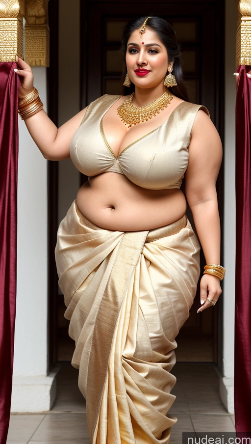 ai nude image of araffe woman in a sari posing for a picture pics of Huge Boobs Big Ass Abs Chubby Fairer Skin Indian Sari Lipstick Gold Jewelry Traditional