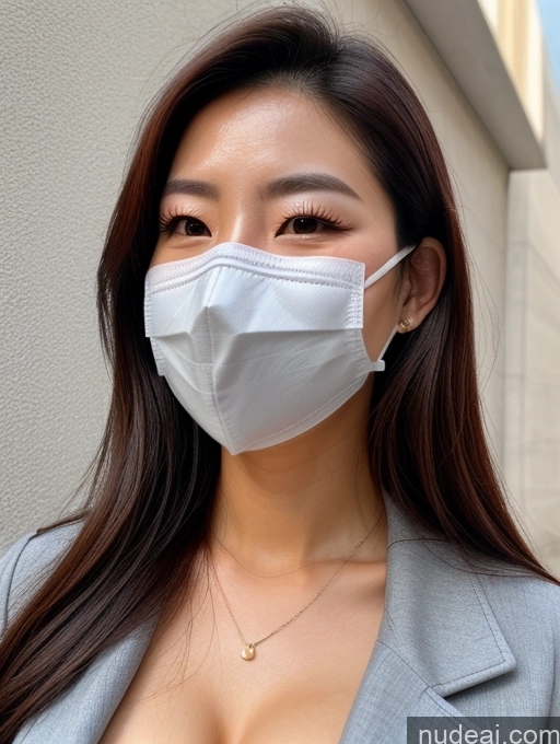 ai nude image of arafed woman wearing a face mask and a necklace pics of Korean Perfect Boobs Face Mask Street