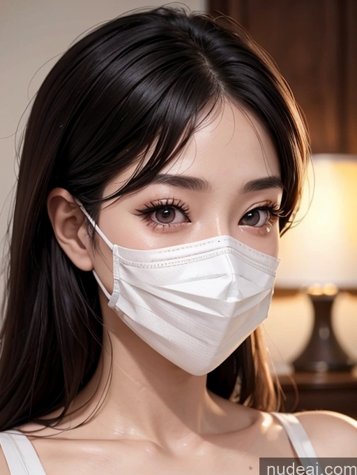 ai nude image of a close up of a woman wearing a face mask in a room pics of Korean Perfect Boobs Face Mask