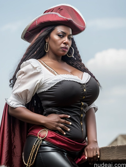 related ai porn images free for Dark Skin Black Hair Ethiopian Plank Pirate Milf Huge Boobs Big Ass Big Hips 50s Angry Pouting Lips Medieval French Musketeer Dress Side View