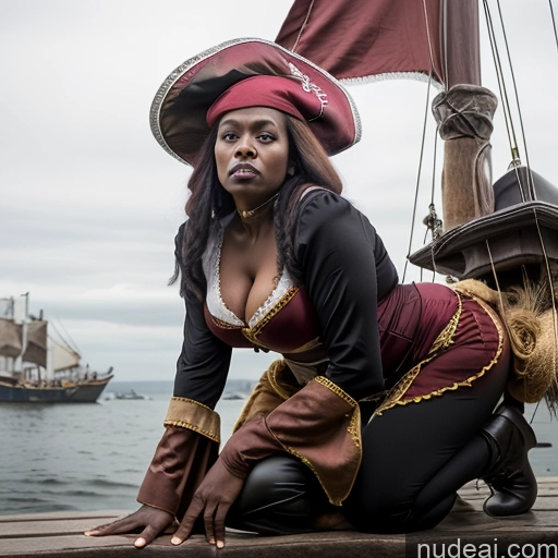 related ai porn images free for Dark Skin Black Hair Ethiopian Plank Pirate Milf Huge Boobs Big Ass Big Hips 50s Angry Pouting Lips Medieval French Musketeer Dress Side View