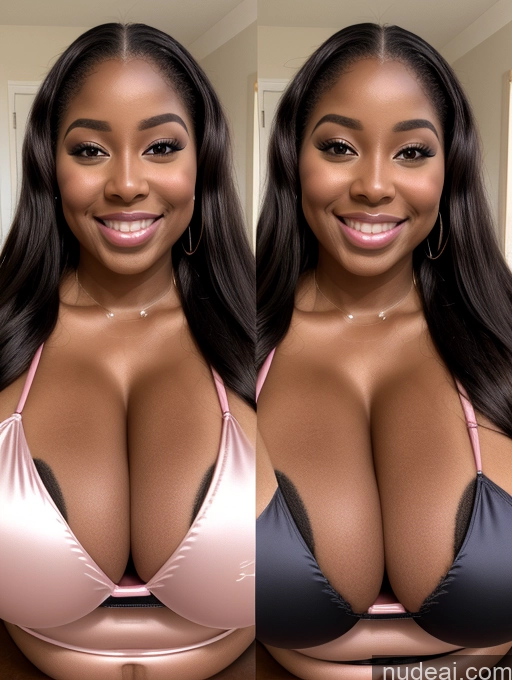 ai nude image of there are two pictures of a woman with big breasts in a pink bra pics of One Busty Huge Boobs Perfect Boobs Beautiful Long Hair 30s Happy Laughing Ginger African Close-up View Microkini Satin Cleavage Onoff