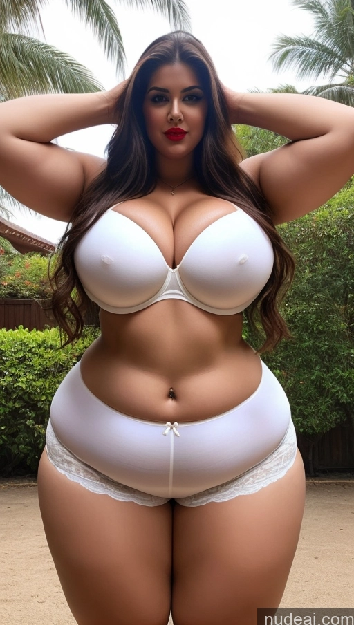 ai nude image of a woman in a white bra and panties posing for a picture pics of Huge Boobs Big Ass Lipstick Abs Chubby Fairer Skin Long Hair Indian Bra