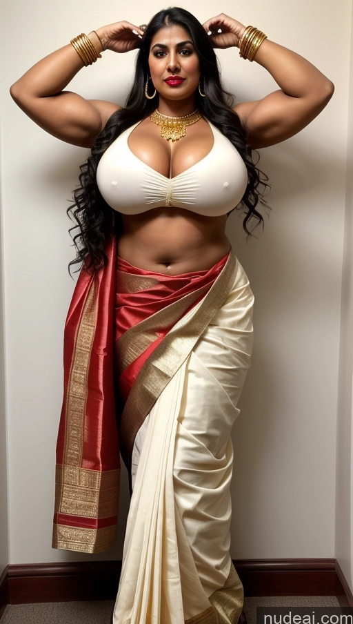 related ai porn images free for Huge Boobs Lipstick Muscular Big Ass Abs Chubby Fairer Skin Black Hair Long Hair Indian Traditional Gold Jewelry Sari T-pose