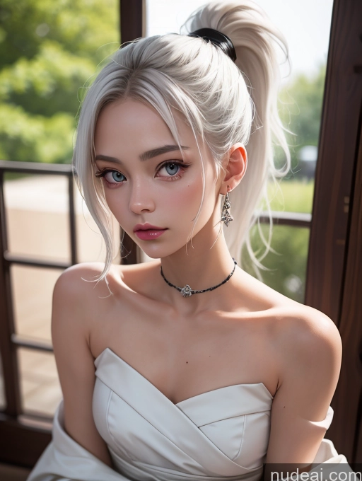 related ai porn images free for Model One Skinny Beautiful 18 White Hair Ponytail Japanese Kidnapped-bdsm-willing Partner