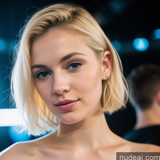 ai nude image of blond woman with short hair and blue eyes posing for a picture pics of Woman Beautiful Fairer Skin 18 Sexy Face Pixie Russian Close-up View Club Blonde