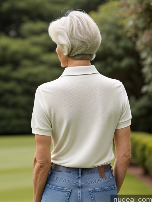 related ai porn images free for 70s Short Hair White Hair German Jeans Polo Back View