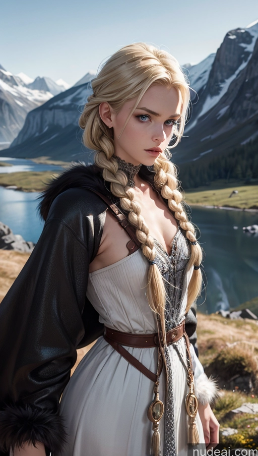 related ai porn images free for Muscular Skinny Fairer Skin Serious Blonde Braided Scandinavian Fantasy Armor Dark Fantasy Woman Mountains Victorian Fur