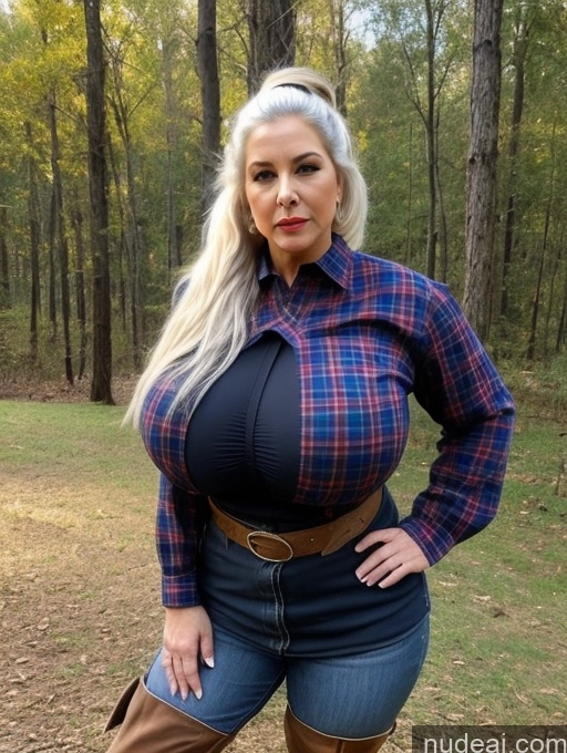 related ai porn images free for Milf Busty Huge Boobs Big Ass Thick Big Hips 60s Pouting Lips White Hair Ponytail Hungarian Front View Lumberjack Medieval Western