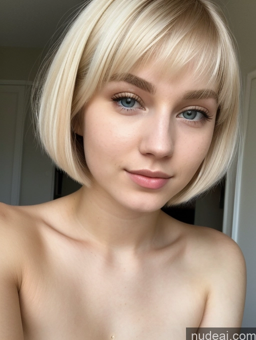 ai nude image of blond woman with a short bob cut and a necklace on her neck pics of Beautiful Fairer Skin 18 Blonde Short Hair Russian Close-up View Sorority