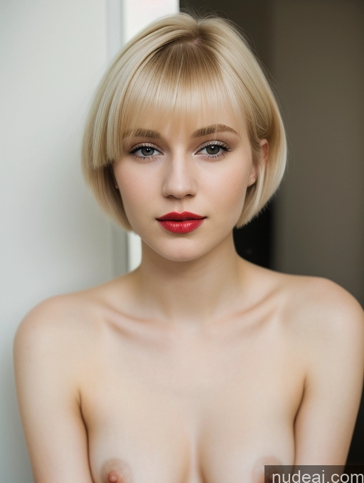 related ai porn images free for Woman Beautiful Fairer Skin 18 Blonde Short Hair Lipstick Russian Close-up View