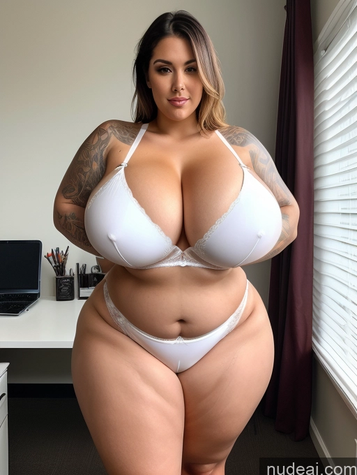 ai nude image of araffe woman in a white bra and panties posing for a picture pics of Lingerie Model Busty Huge Boobs Perfect Boobs Beautiful Big Ass Tattoos Thick Chubby Big Hips Long Legs Perfect Body Fairer Skin Oiled Body Lingerie Underwear White Bikini Abs Ponytail Office 30s