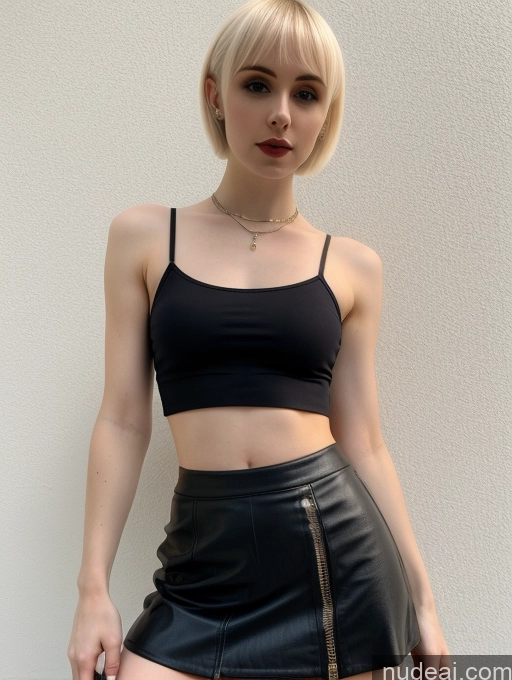 related ai porn images free for Woman Small Tits Beautiful Small Ass Skinny Fairer Skin 18 Blonde Pixie Russian Front View Goth Crop Top Mini Skirt