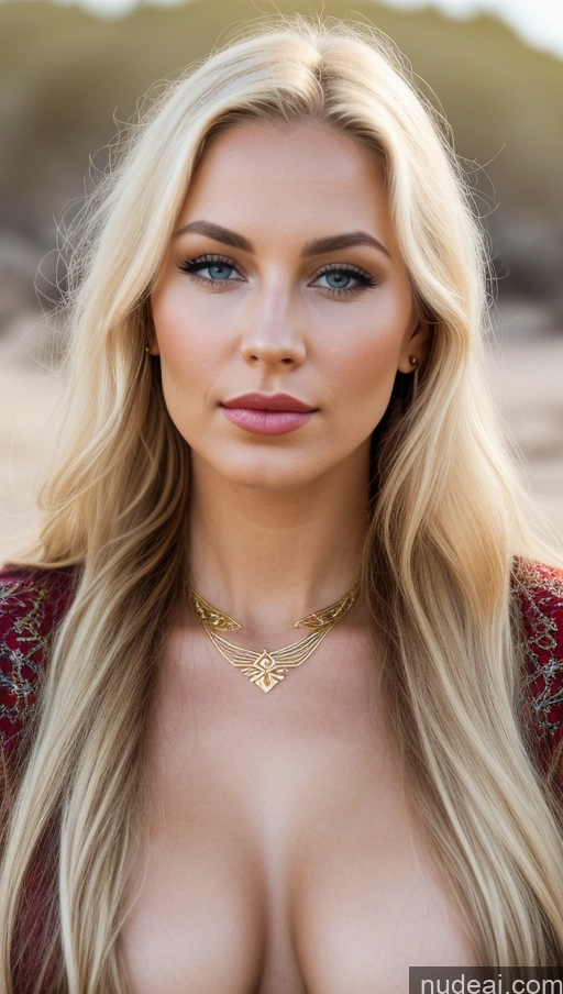 related ai porn images free for Model Small Tits Beautiful Lipstick Sexy Face Pouting Lips Blonde Scandinavian Oasis Cleavage Jewelry Gold Jewelry Bright Lighting Medieval Front View Painting Traditional Tribal Detailed Viking