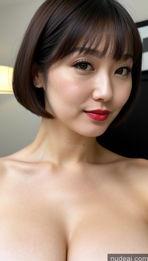 related ai porn images free for Woman One Huge Boobs Beautiful Lipstick Fairer Skin 30s Black Hair Japanese Close-up View Detailed Simple Bobcut Dress