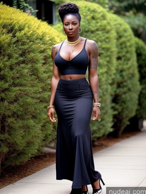 ai nude image of a woman in a black dress and high heels walking down a sidewalk pics of African Dark Skin Muscular Beautiful Perfect Boobs Busty Tattoos 80s 90s Traditional Teacher Suit Secretary Jeans Long Skirt