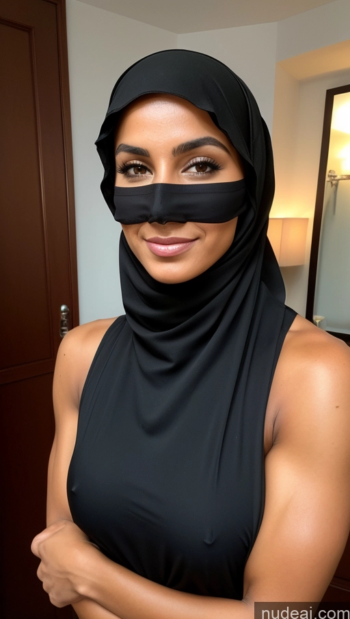 related ai porn images free for Sexy Face Front View Beautiful Perfect Body Perfect Boobs 20s Brunette Curly Hair Niqab Nude Oiled Body French Jewelry Bodybuilder