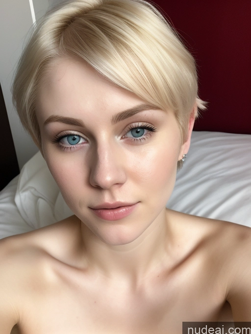 ai nude image of blond woman with blue eyes and a short blond hair posing for a picture pics of Cumshot Woman 18 Blonde Pixie Russian Fairer Skin