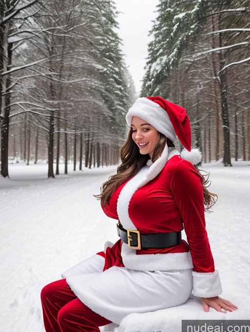 related ai porn images free for Woman One Huge Boobs Brunette Long Hair Snow Santa