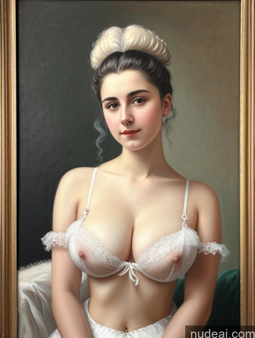 ai nude image of painting of a woman in a white lingerie sitting on a couch pics of Busty Perfect Boobs Pubic Hair White Hair Painting Victorian Hairy Women 18