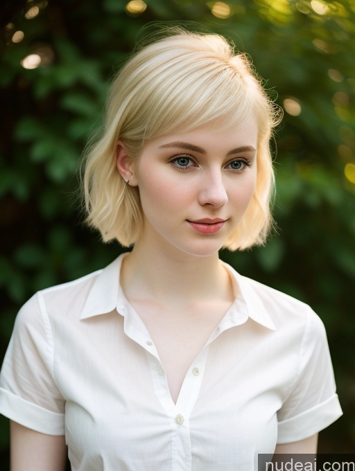 ai nude image of blonde woman with blue eyes and a white shirt posing for a picture pics of Woman Beautiful Fairer Skin 18 Blonde Pixie Russian Shirt