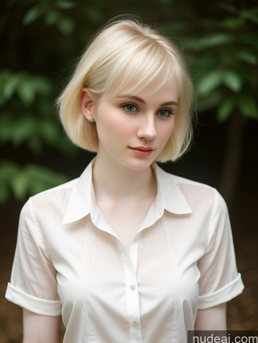 ai nude image of blond woman with blue eyes and white shirt posing for a picture pics of Woman Beautiful Fairer Skin 18 Blonde Pixie Russian Shirt