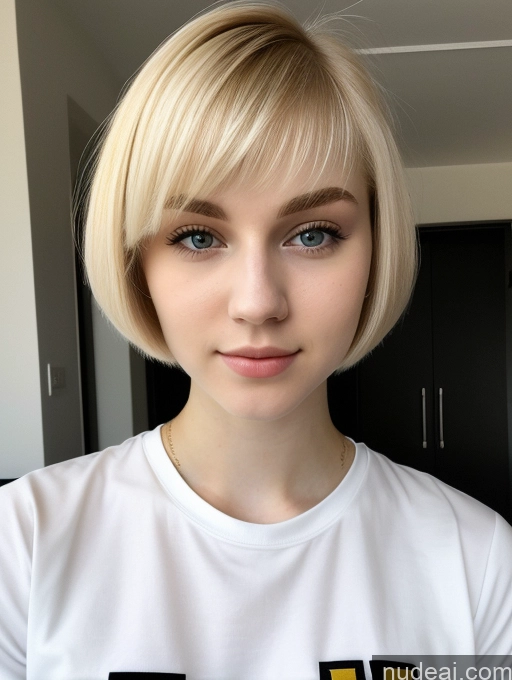 related ai porn images free for Beautiful Fairer Skin 18 Blonde Short Hair Sorority Russian Close-up View Shirt