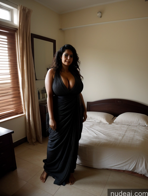 ai nude image of there is a woman standing in a room with a bed pics of Wife Or Girlfriend Big Ass Big Hips Pubic Hair Dark Skin 50s Black Hair Indian Bedroom Fat Messy Huge Boobs Sad Full Frontal Hairy Women Sari Cleavage