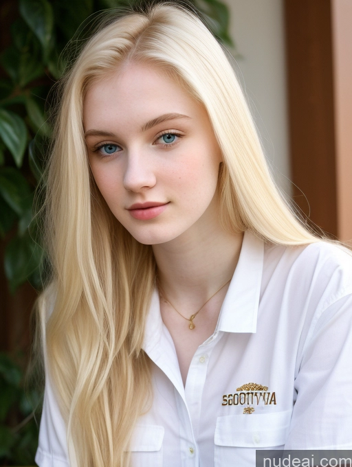 ai nude image of blond woman with blue eyes and a white shirt posing for a picture pics of Sorority Beautiful Fairer Skin 18 Blonde Long Hair Russian Shirt