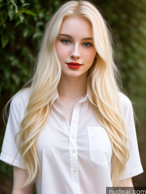 ai nude image of blonde woman with long hair and red lips posing for a picture pics of Sorority Beautiful Fairer Skin 18 Blonde Russian Shirt Long Hair Lipstick