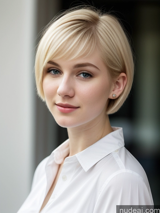 related ai porn images free for Woman Beautiful Fairer Skin 18 Blonde Short Hair Russian Close-up View Shirt